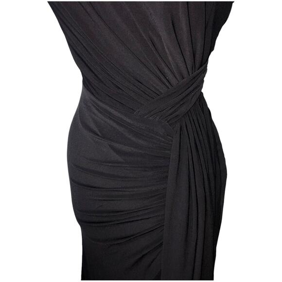Vince Camuto Black One-Shoulder Pleated Waist Gown 6 NWOT - Picture 10 of 15